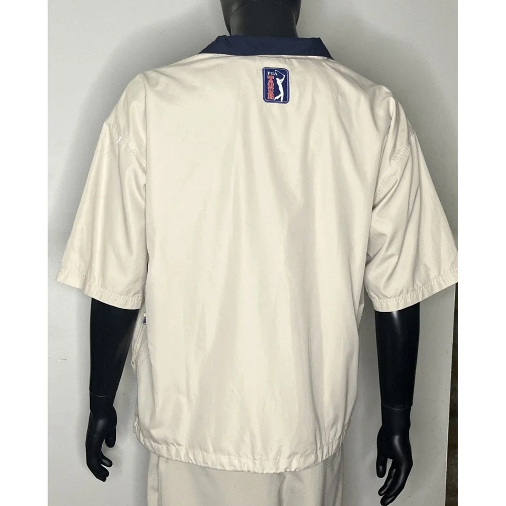 Vintage PGA Tour Short Sleeve 1/4 Zip Golf Windshirt Pullover Jacket